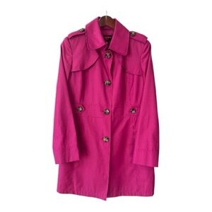 Gallery Fuchia Lined Lightweight Pea Coat Size M Women
